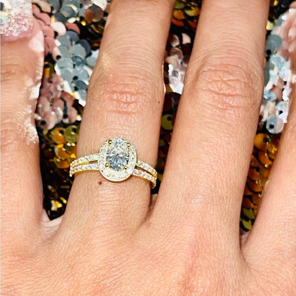 14k solid gold engagement bridal ring promise ring 100% passes diamond testers - Picture 5 of 9